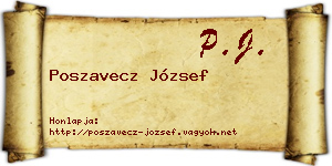 Poszavecz József névjegykártya